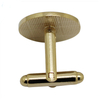 Abotoaduras de metal marinho em formato redondo dourado