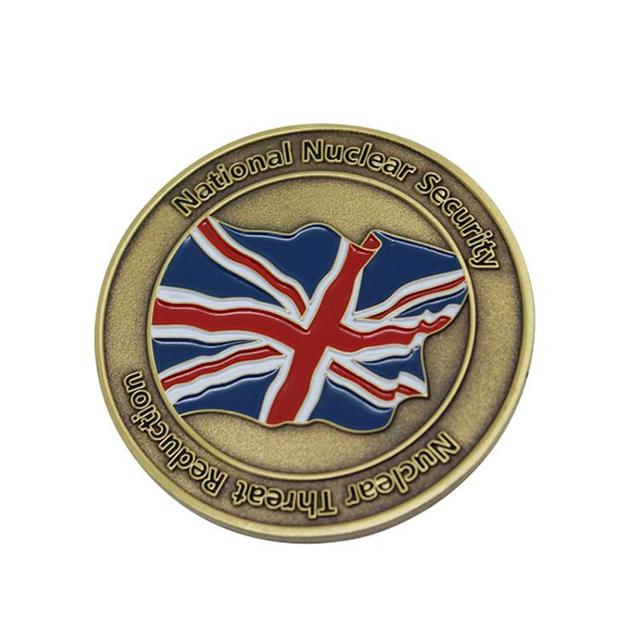 Moeda de desafio de metal esmaltado macio com logotipo personalizado da Inglaterra