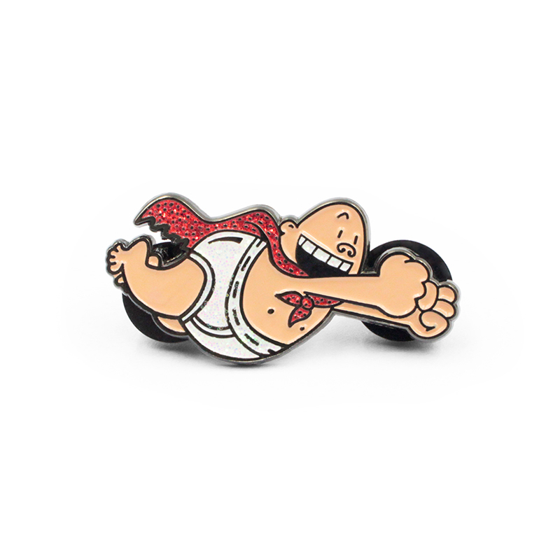 Pino de lapela de esmalte rígido personalizado de desenho animado do emblema do fabricante