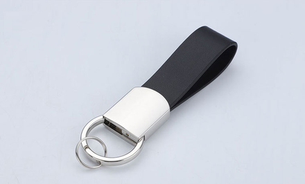 Chaveiro de couro preto