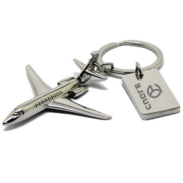 Modelo 3D Chaveiro de avião com logotipo de metal personalizado personalizado