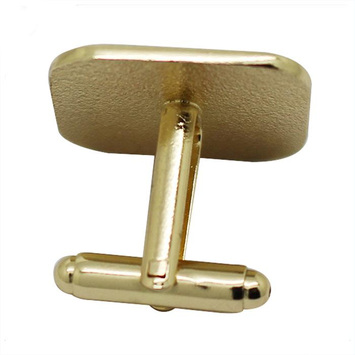 Abotoaduras de metal esmaltado duro em formato quadrado dourado