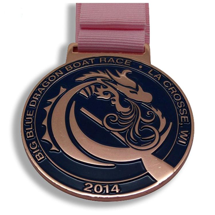 Medalha de metal do prêmio Soft Enamel Dargon Boat