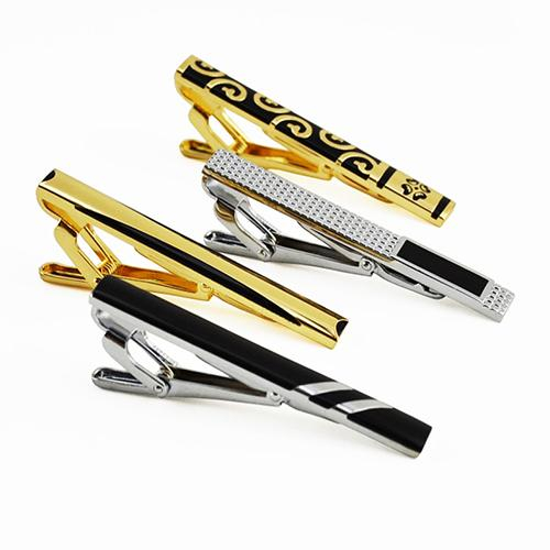 Clipe de gravata de metal prateado dourado com design personalizado