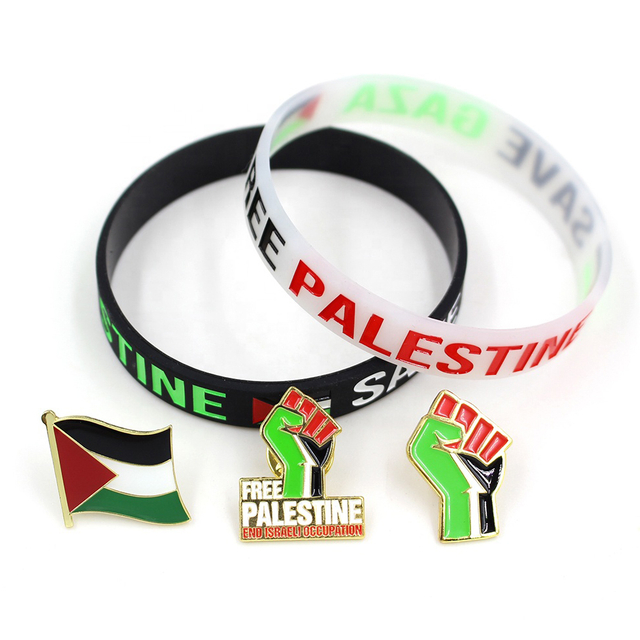 Distintivo de bandeira da Palestina em esmalte macio e duro