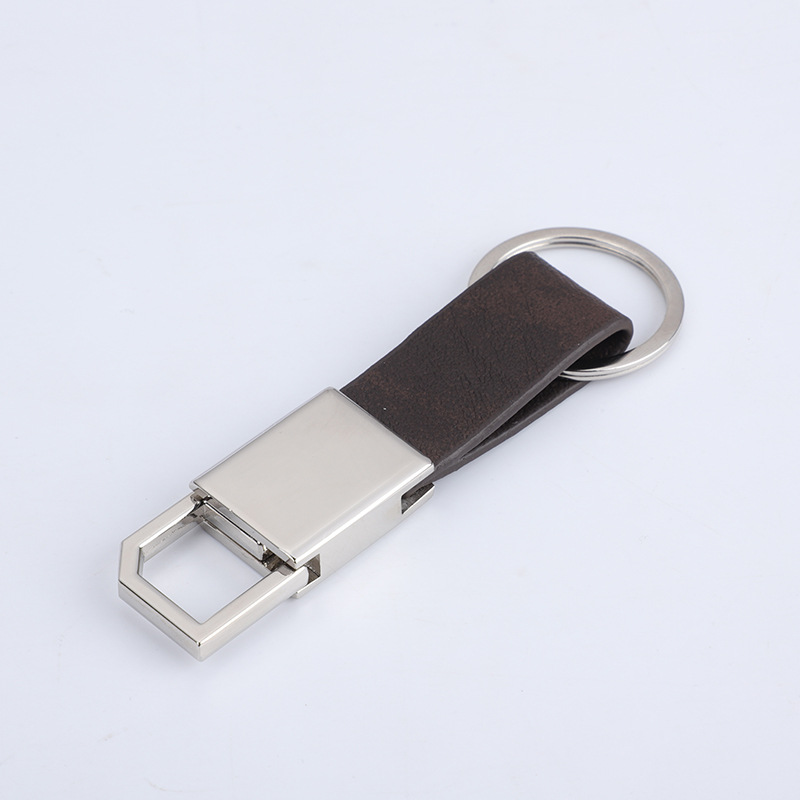 Chaveiro de couro PU de metal com logotipo de design personalizado de fábrica