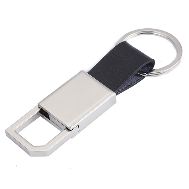 Chaveiro de couro PU de metal com logotipo de design personalizado de fábrica