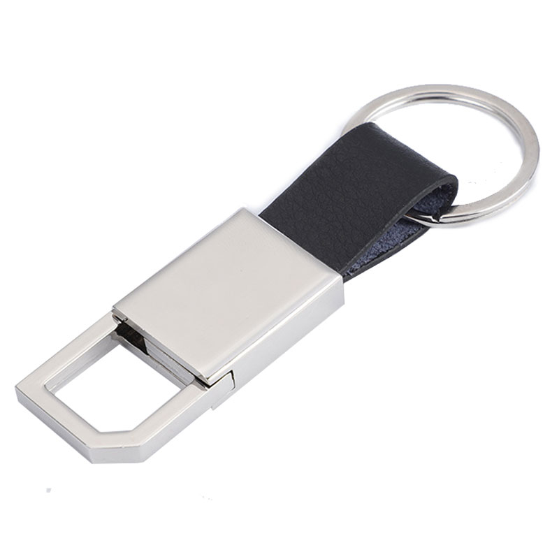 Chaveiro de couro PU de metal com logotipo de design personalizado de fábrica