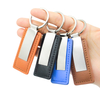 Chaveiro de couro PU de metal com logotipo personalizado promocional