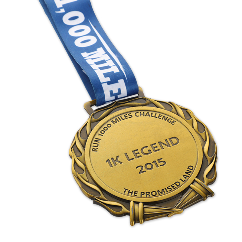 Medalha de ouro de corrida personalizada Virtual Virtual 1K Run Runner Medal Near Me