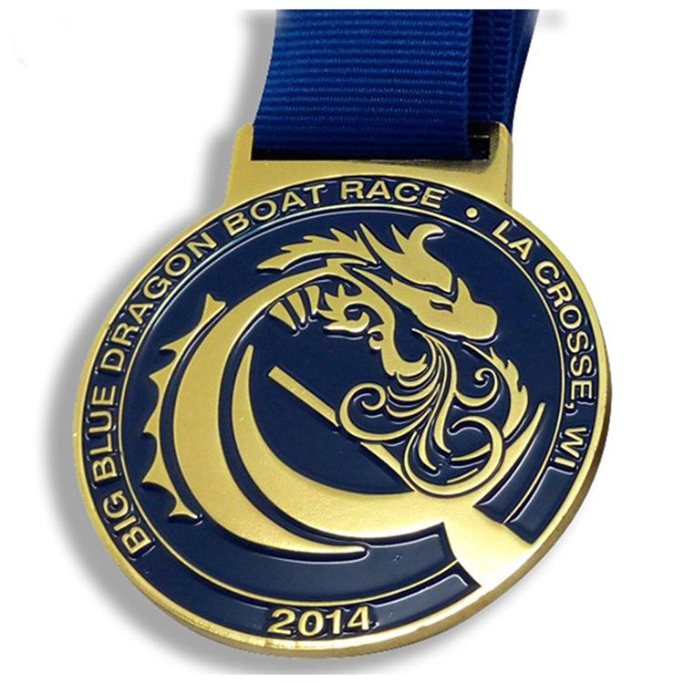 Medalha de metal do prêmio Soft Enamel Dargon Boat