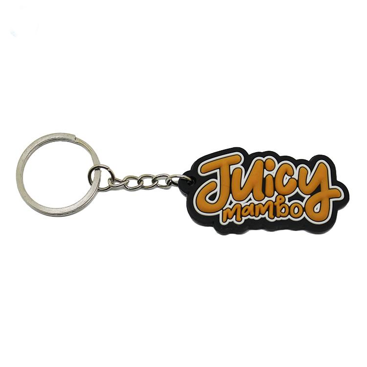 Chaveiros de borracha de PVC macio com marca de alfabeto personalizado