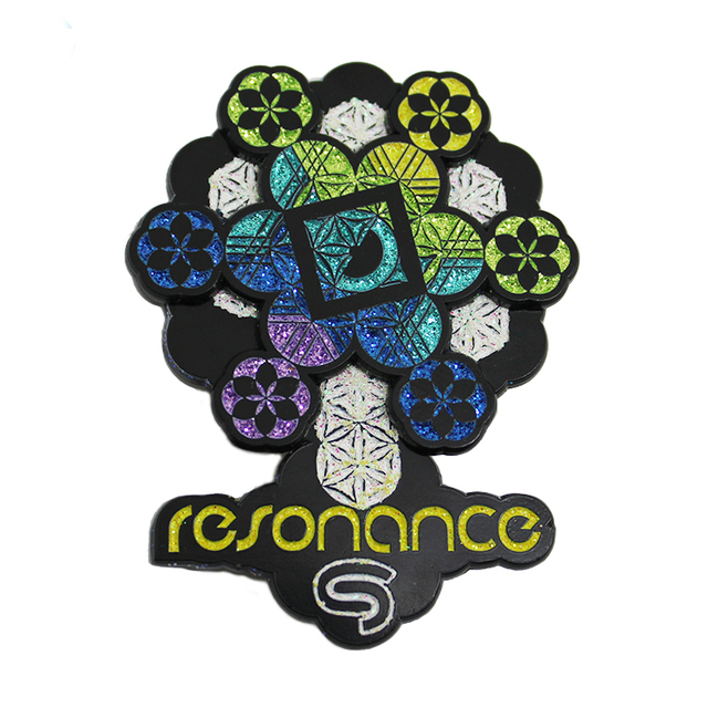 Distintivo de lapela com brilho giratório esmaltado floco de neve