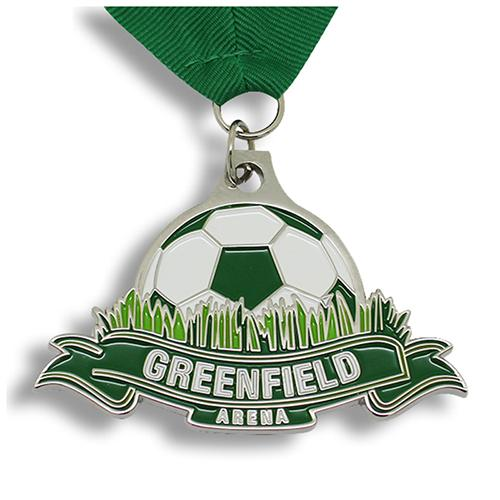 Medalha de metal esmaltado macio de futebol personalizado