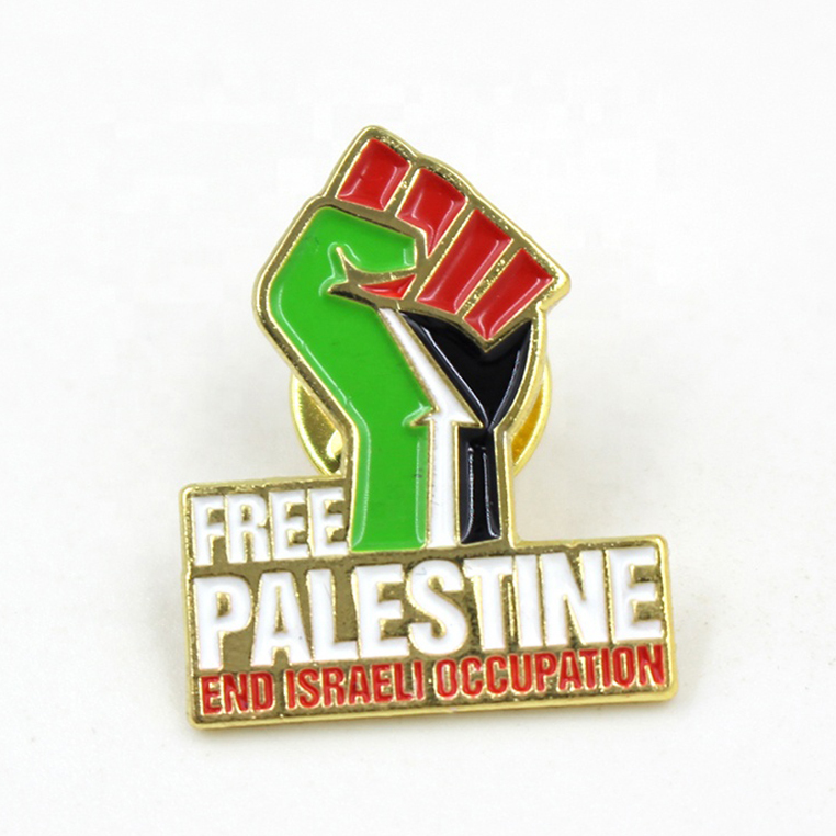Distintivo de bandeira da Palestina em esmalte macio e duro