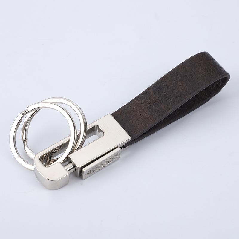 Porta-chaves de couro padrão em branco porta-chaves com pulseira de couro masculino