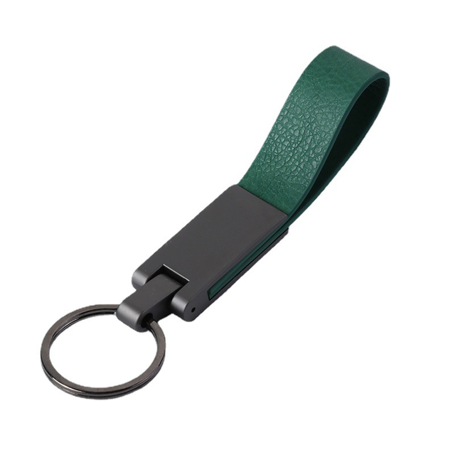 Chaveiro de couro PU de metal com logotipo de design gratuito personalizado
