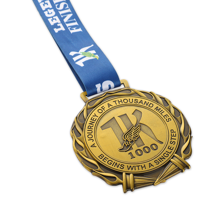 Medalha de ouro de corrida personalizada Virtual Virtual 1K Run Runner Medal Near Me