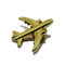 Alfinete de lapela de metal de avião 3D dourado e prateado