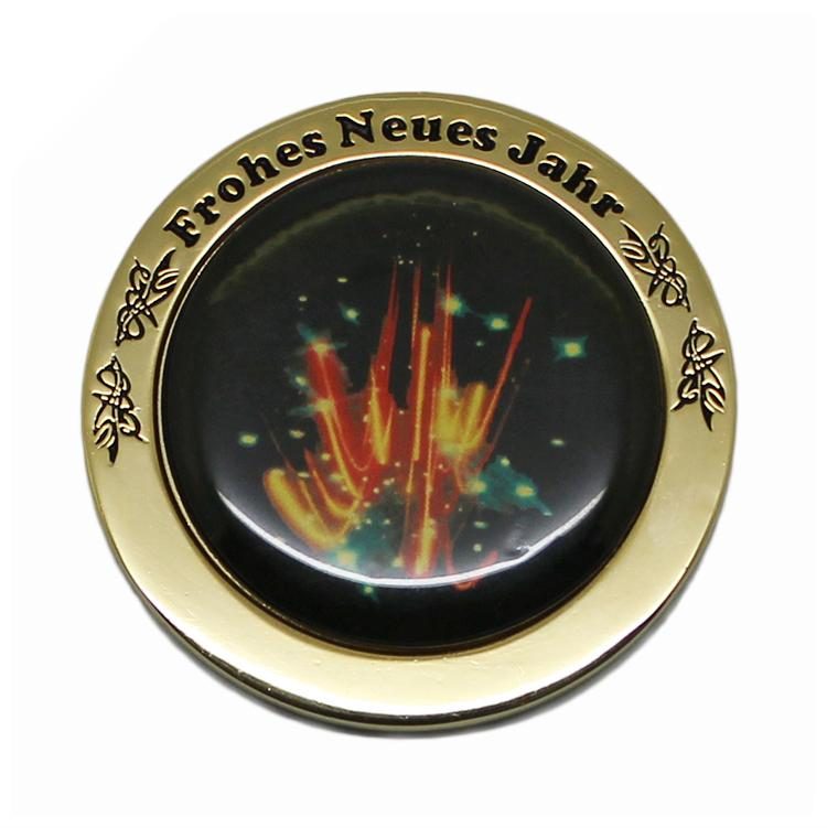 Moeda de ouro de metal de Natal de esmalte macio de cristal personalizado