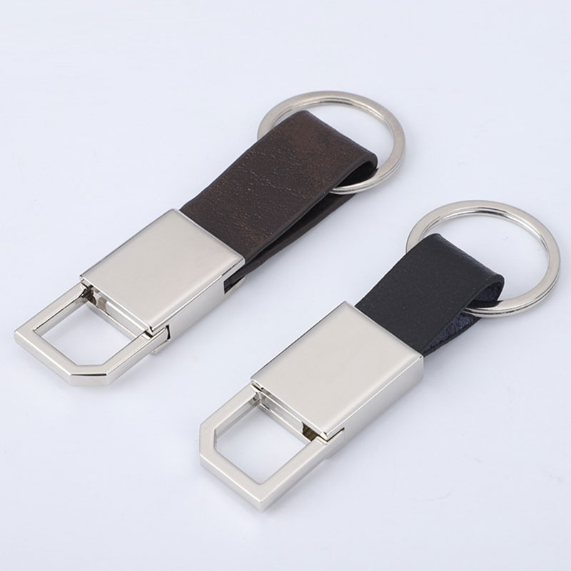 Chaveiro de couro PU de metal com logotipo de design personalizado de fábrica