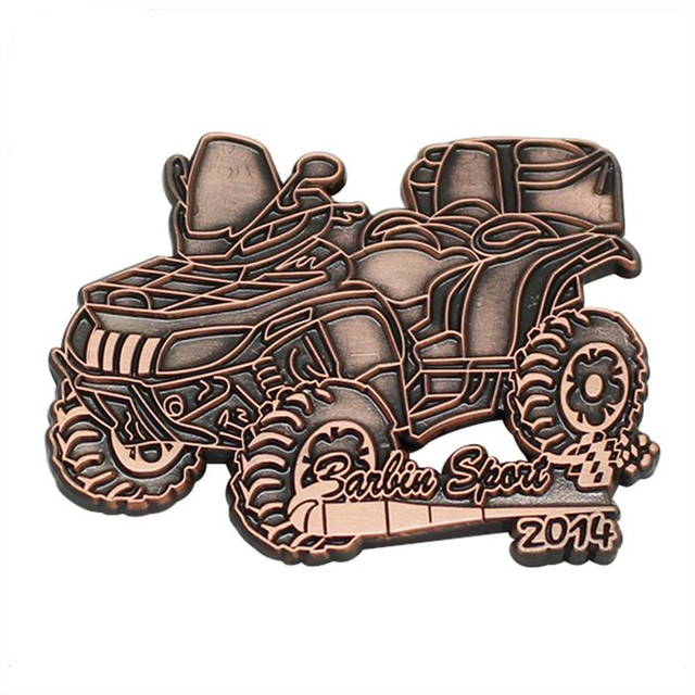 Alfinete de lapela de carro de metal 2D cobre prata
