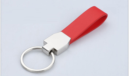 Chaveiro de couro vermelho
