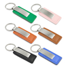 Chaveiro de couro PU de metal com logotipo personalizado promocional
