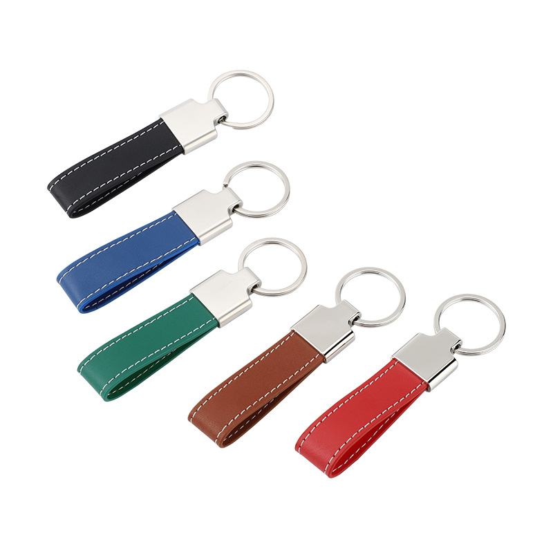 Chaveiros de couro vazios personalizados gravados dos homens do logotipo 