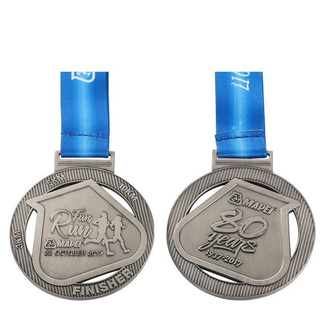 Medalhas de corrida divertidas personalizadas de melhor finalizador 5K