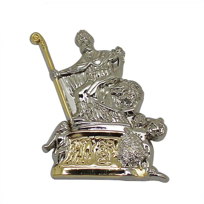 Alfinete de lapela de metal com figura 3D com revestimento duplo