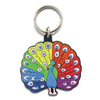 Chaveiros de PVC macio de pavão animal colorido de fábrica