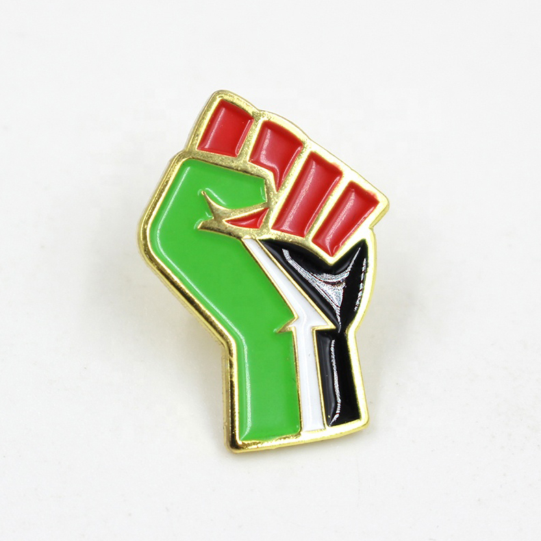 Distintivo de bandeira da Palestina em esmalte macio e duro