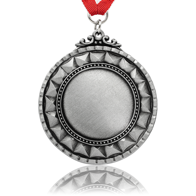 Medalha de metal prateado dourado esportivo com preço de fábrica em branco na China 
