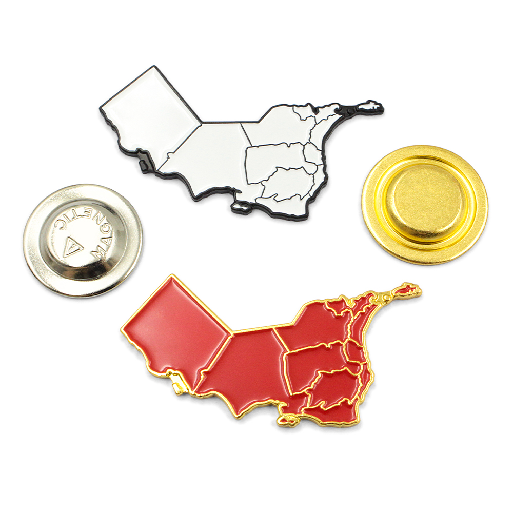 Emblema de pino magnético de mapa de bandeira de Omã em esmalte macio feito sob medida