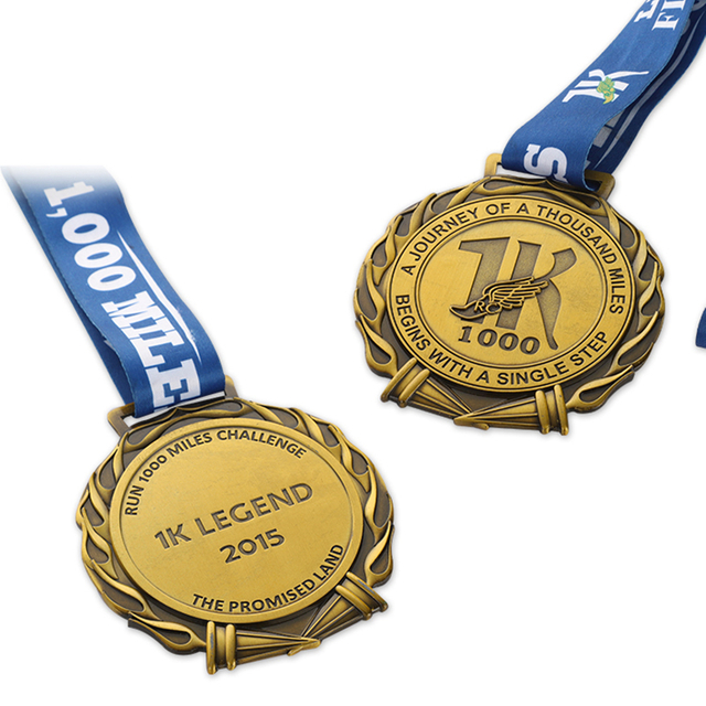 Medalha de ouro de corrida personalizada Virtual Virtual 1K Run Runner Medal Near Me