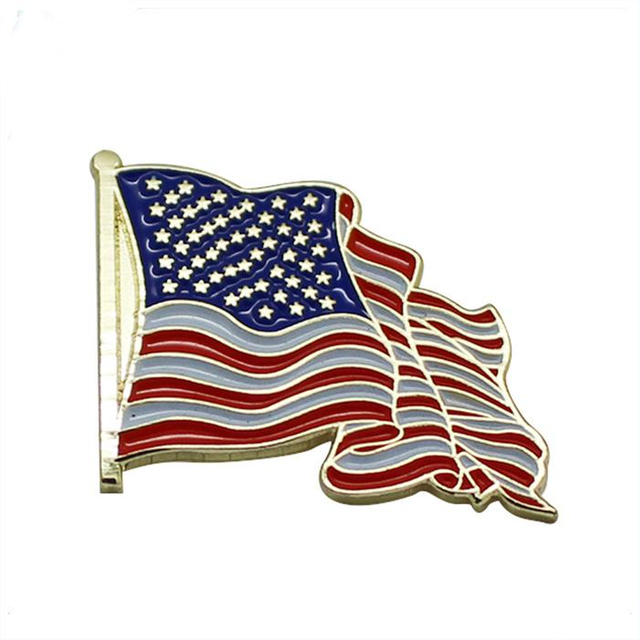 Alfinete promocional de lapela com bandeira americana de metal personalizado