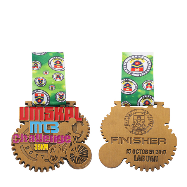 Desafio 35K Estrela de Bronze Ciclismo Colar Milagroso Religioso Medalhas E Fitas Militares