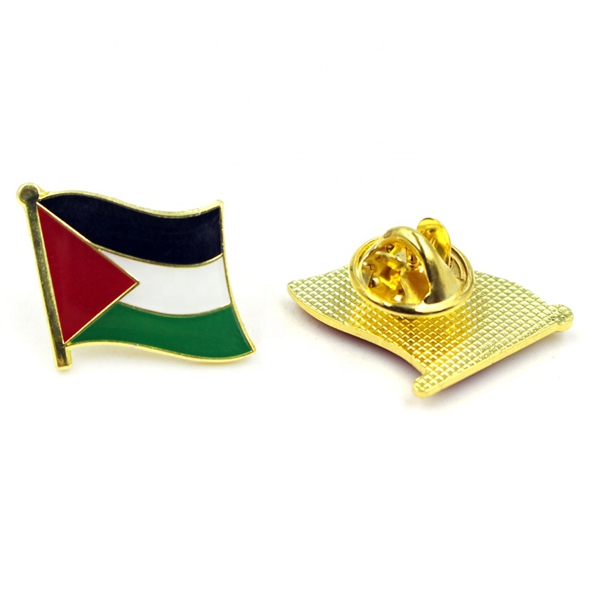 Distintivo de bandeira da Palestina em esmalte macio e duro