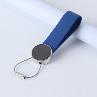 Chaveiro de couro azul