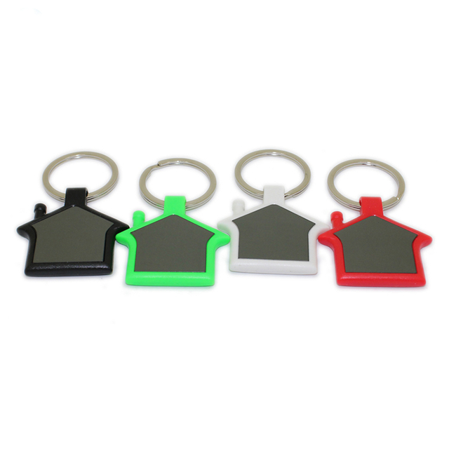 Porta-chaves de PVC rígido em formato de casa colorida personalizada