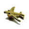 Alfinete de lapela de metal de avião 3D dourado e prateado