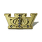 Alfinete de lapela de metal com coroa de cristal 3D