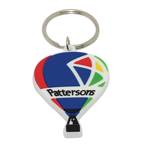 Chaveiro de PVC macio com pára-quedas colorido personalizado