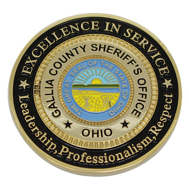 Moeda de desafio de metal esmaltado macio Xerife dos EUA
